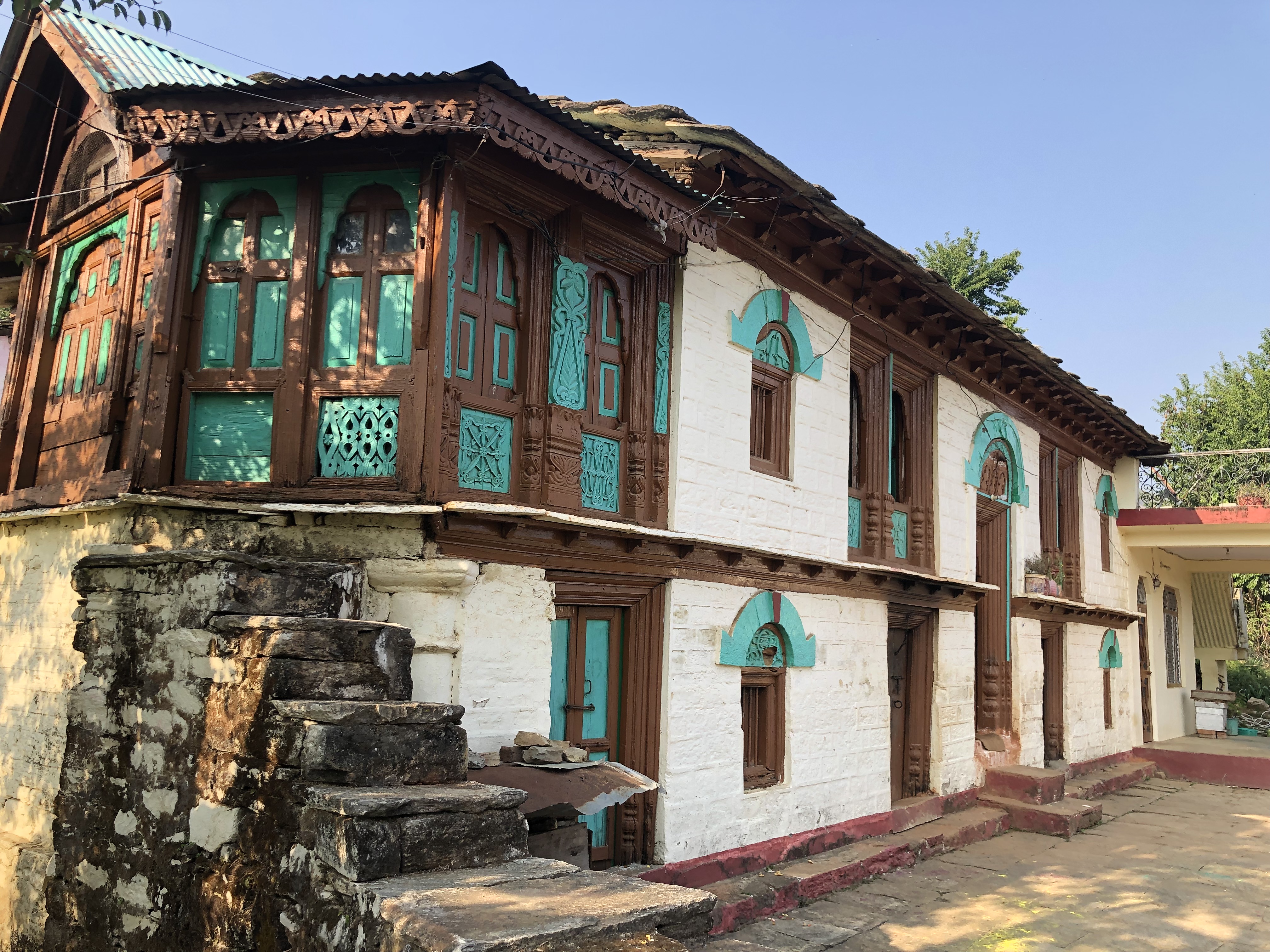 Kumaoni House with intricate wood work (Likhai) . Location - Kande Village in district Pithoragarh