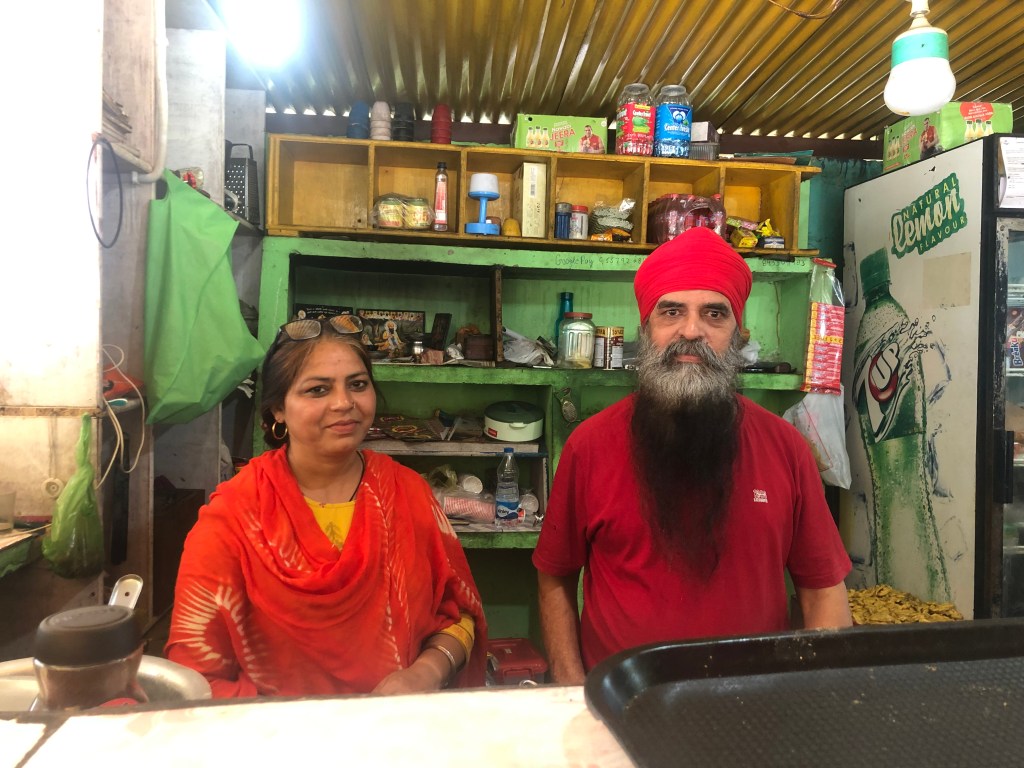 Mr. and Mrs. Singh who run Sardarji pakode wale , a shack located in Nagrasu Town, District Rudraprayag, Uttarakhand. 