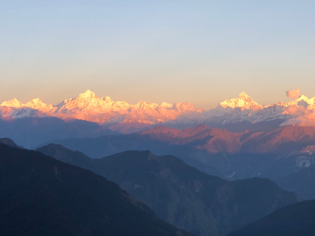 View of the himalayas from Rudranath temple (District Chamoli, Uttarakhand)