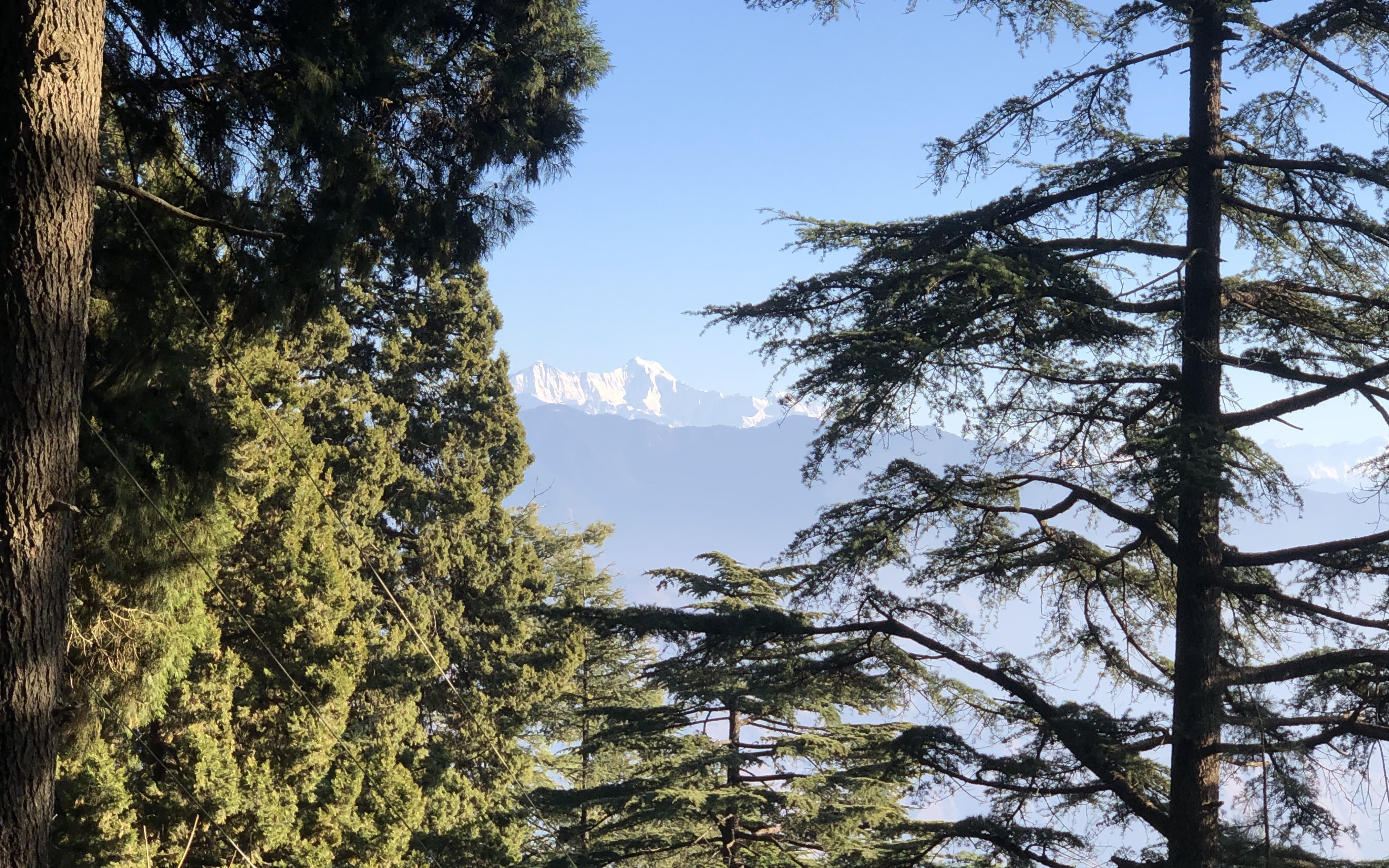 View of the Himalayas from Lal Tibba,  Landour, situated in a remote corner of Mussoorie town. 