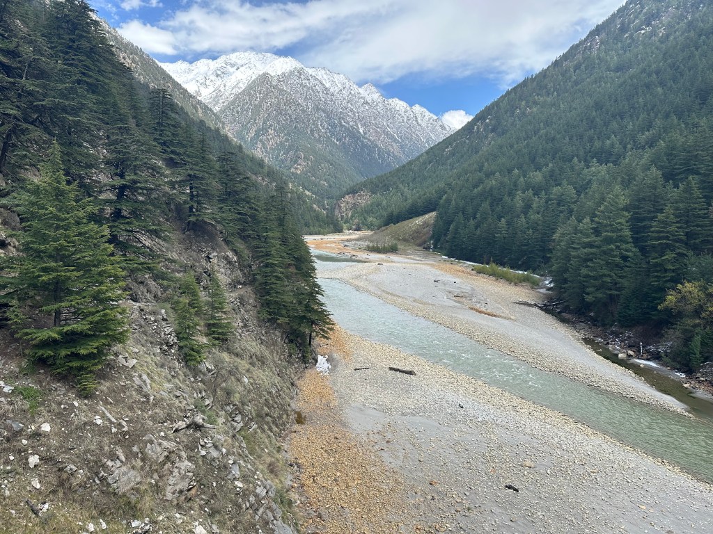 View of the mountains and bhagirathi enroute Jangla