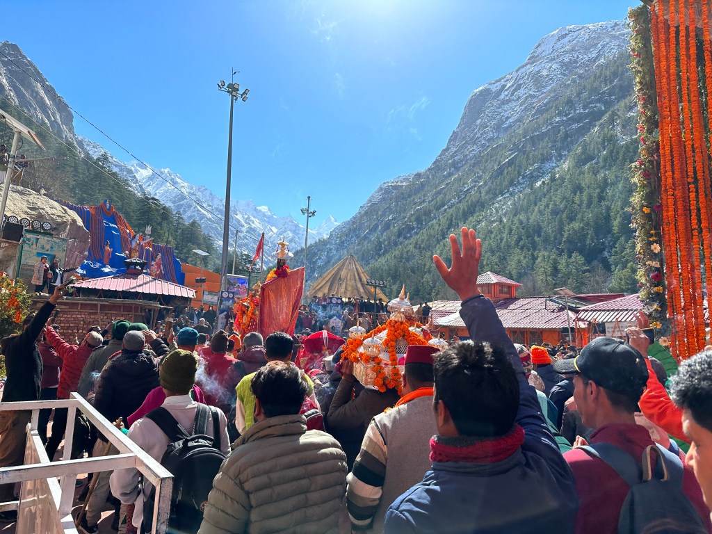 Procession arriving at the main temple complex