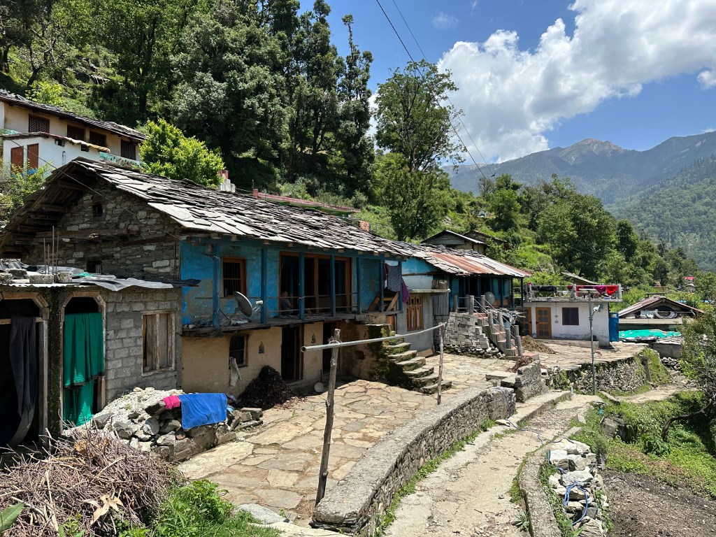 View of Agoda Village. This is the start-point of the trek to Dodital. Dodital is a pristine high-altitude lake situated in Uttarkashi district. State - Uttarakhand