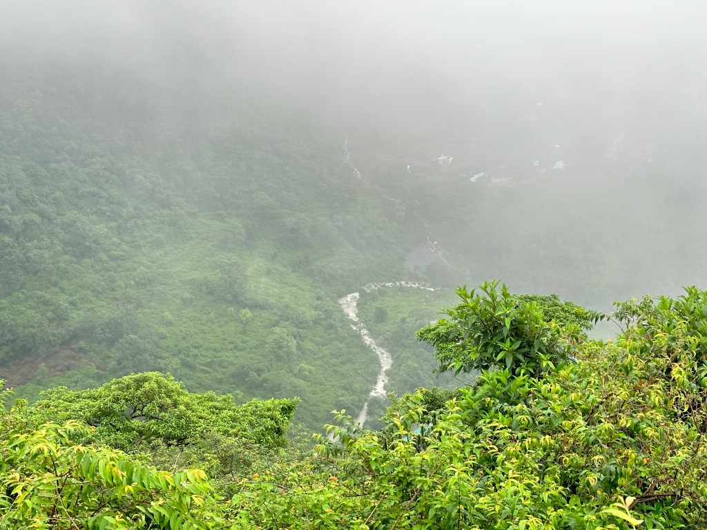 View of the Rispina river before it arrives in Dehradun. Monsoon season. District Dehradun, Uttarakhand