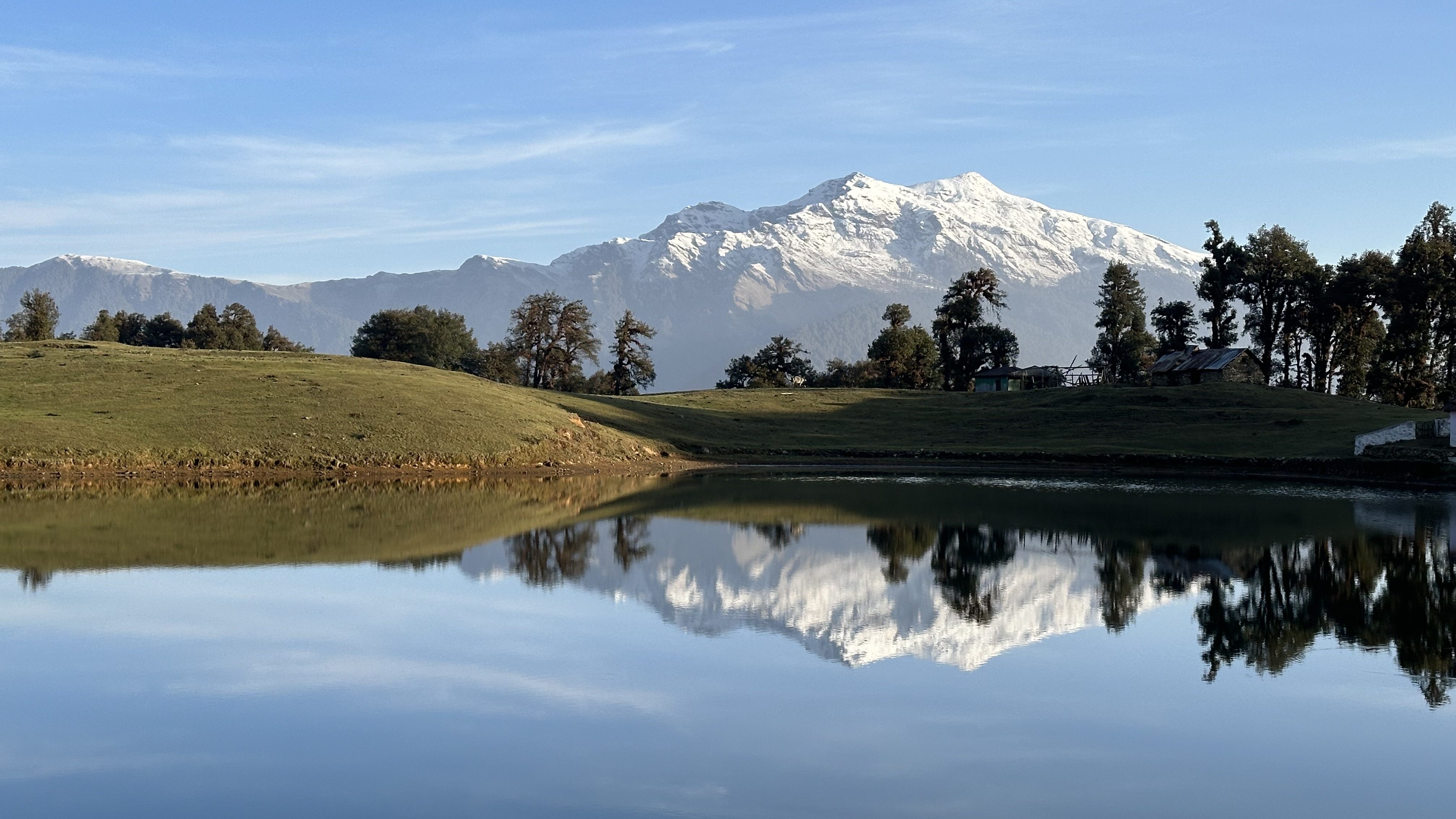 Kushkalyan peak. Altitude 3798 metres. View from Mahasar Tal. Located in district Tehri Garhwal, Uttarakhand. 