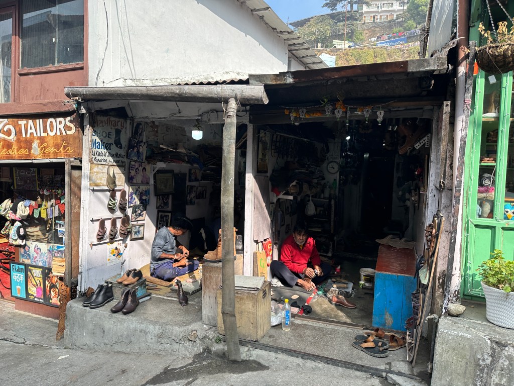Shoemakers of Landour, Skilled artisans. Landour is a quaint neighbourhood of Mussoorie. Local shops of Mussoorie. 